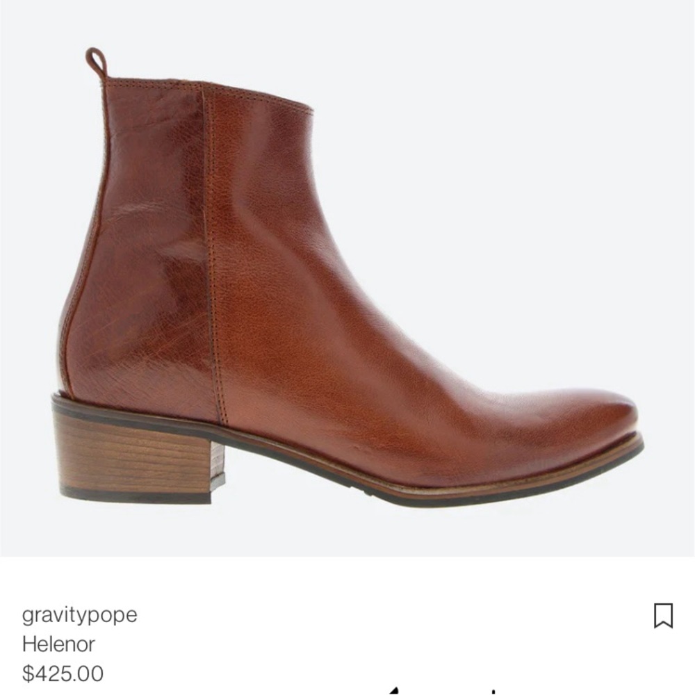 Women's Tan Leather Ankle Booties